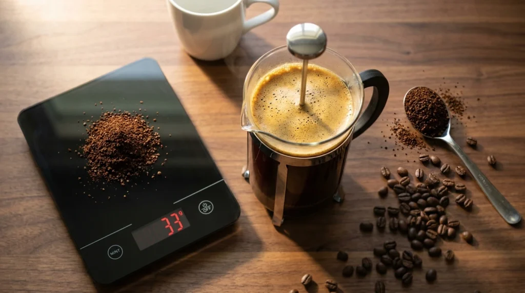 How Much Coffee for French Press? Ratios by Press Size