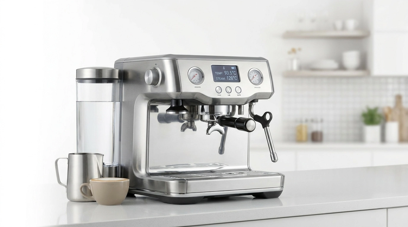 Breville Dual Boiler BES920XL espresso machine with digital PID display and dual boiler system — best dual boiler home espresso machine for home baristas 2026