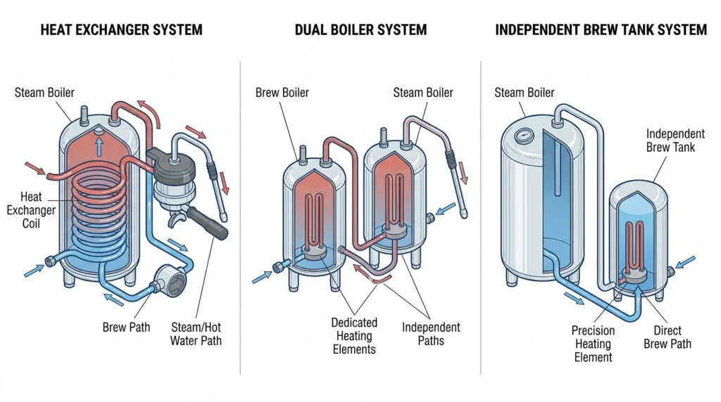 commercial espresso machine boiler systems
