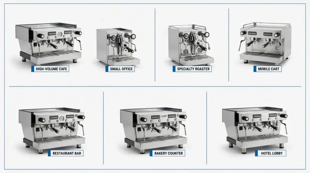 Seven commercial espresso machines ranked by business use